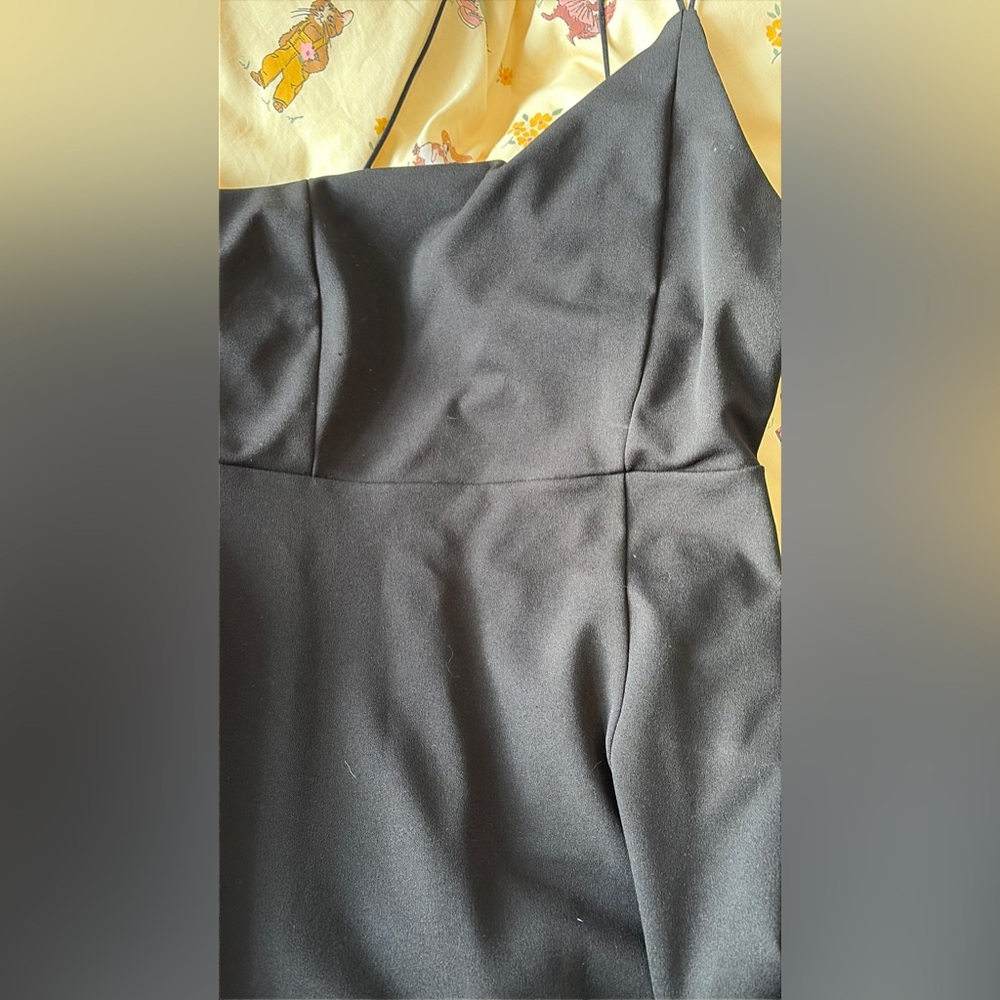Fashion Nova Black Midi Dress one shoulder